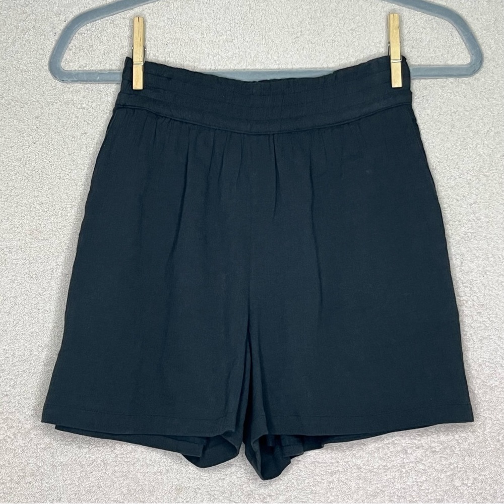 NEW Abound Gauzy Cotton Shorts Women’s XXS Black Elastic Waistband Lined Casual